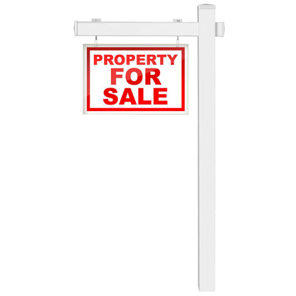 6 Feet Vinyl UPVC Real Estate Sign Post Realtor Yard Sign Post, White Outdoor Decor   at Gallery Canada