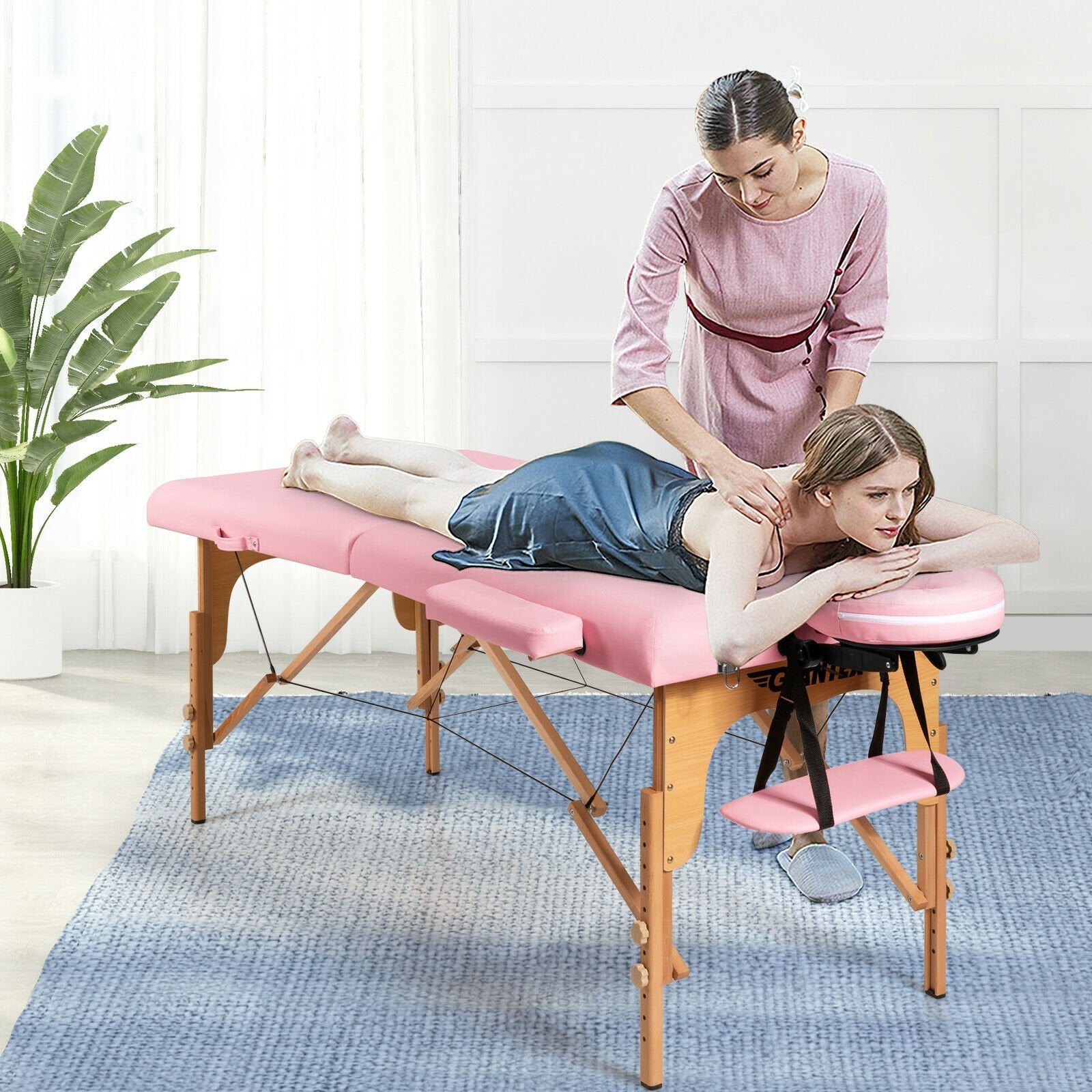 Portable Adjustable Facial Spa Bed  with Carry Case, Pink Spa & Salon   at Gallery Canada