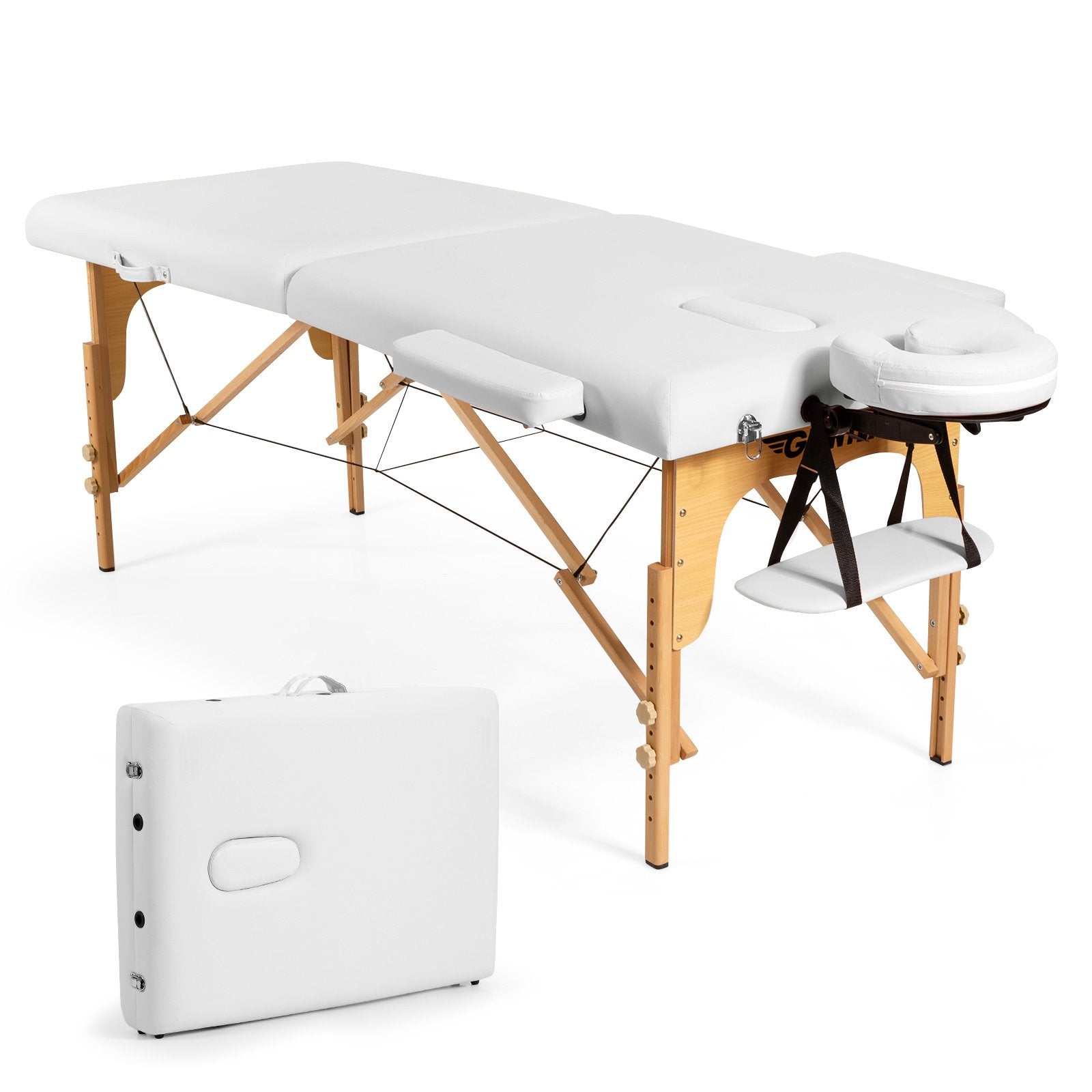 Portable Adjustable Facial Spa Bed  with Carry Case, White Spa & Salon   at Gallery Canada