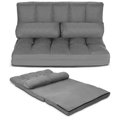 Foldable Floor 6-Position Adjustable Lounge Couch, Gray Floor Chairs   at Gallery Canada