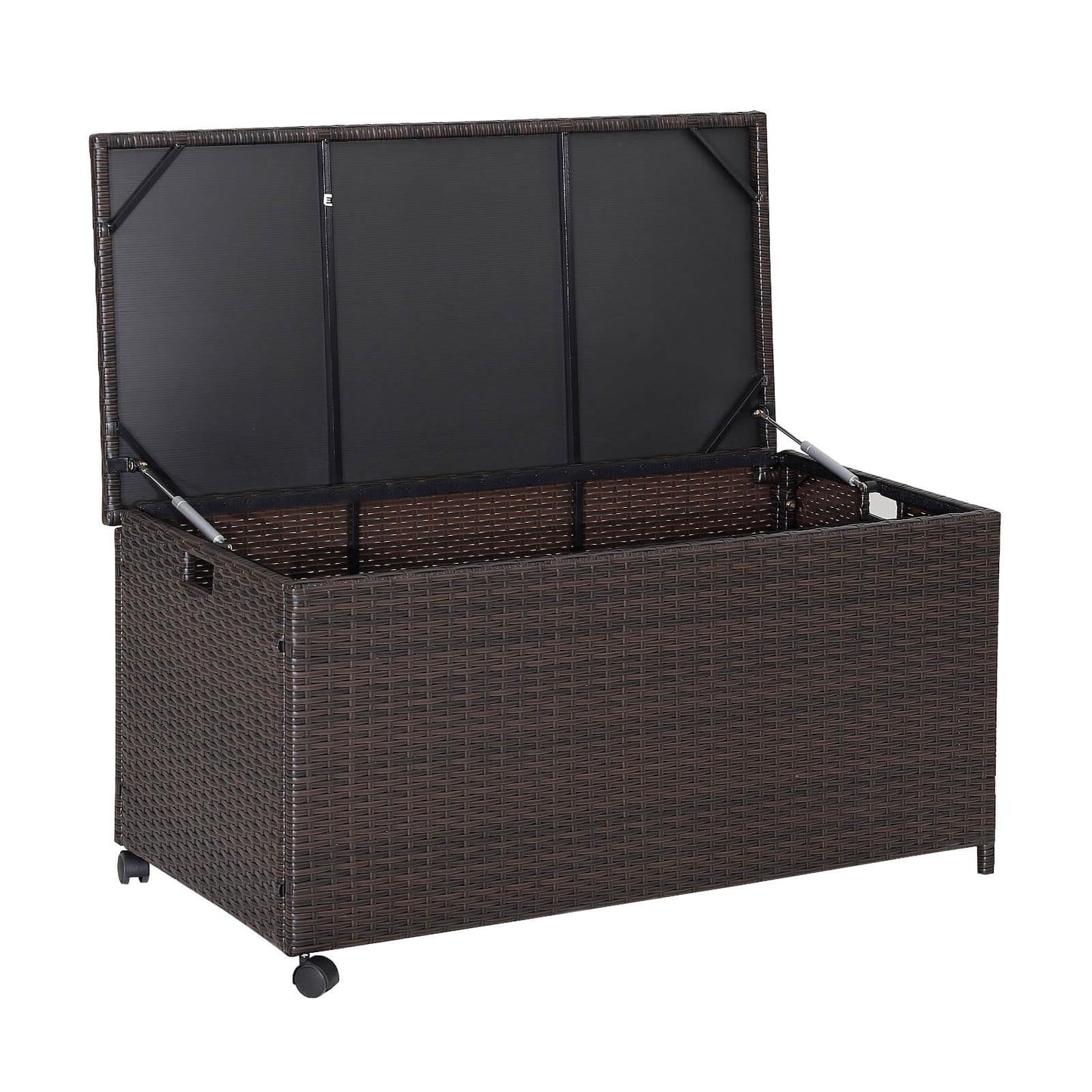 Outdoor Wicker Storage Box with Zippered Liner-50 Gallon, Brown - Gallery Canada