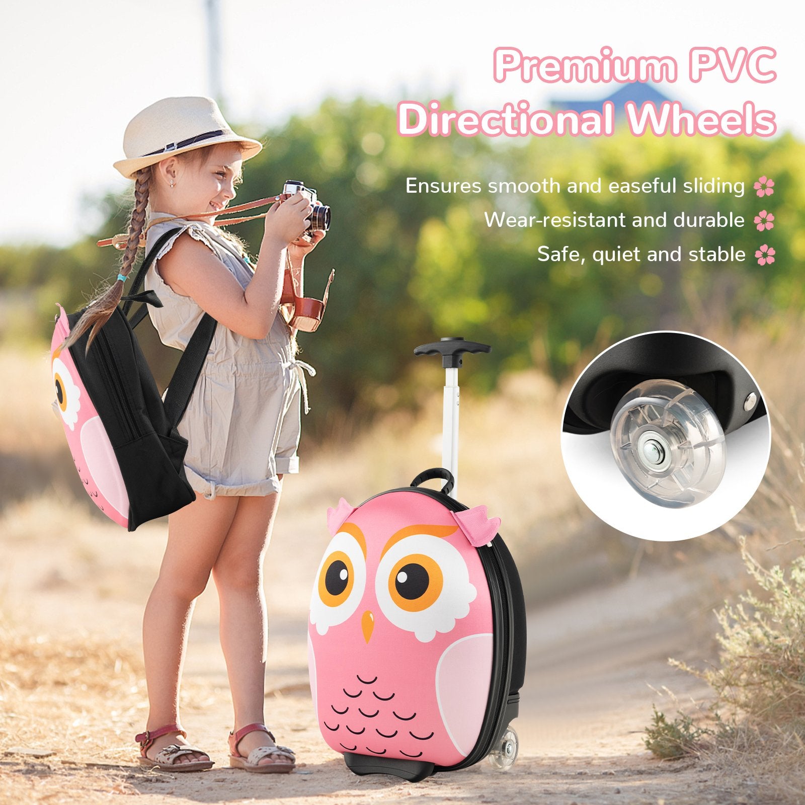 Lightweight and Portable Rolling Suitcase for Children, Pink Kids Luggage   at Gallery Canada