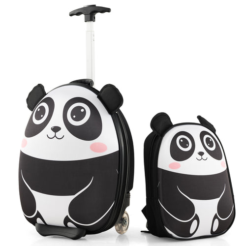 Lightweight and Portable Rolling Suitcase for Children, White