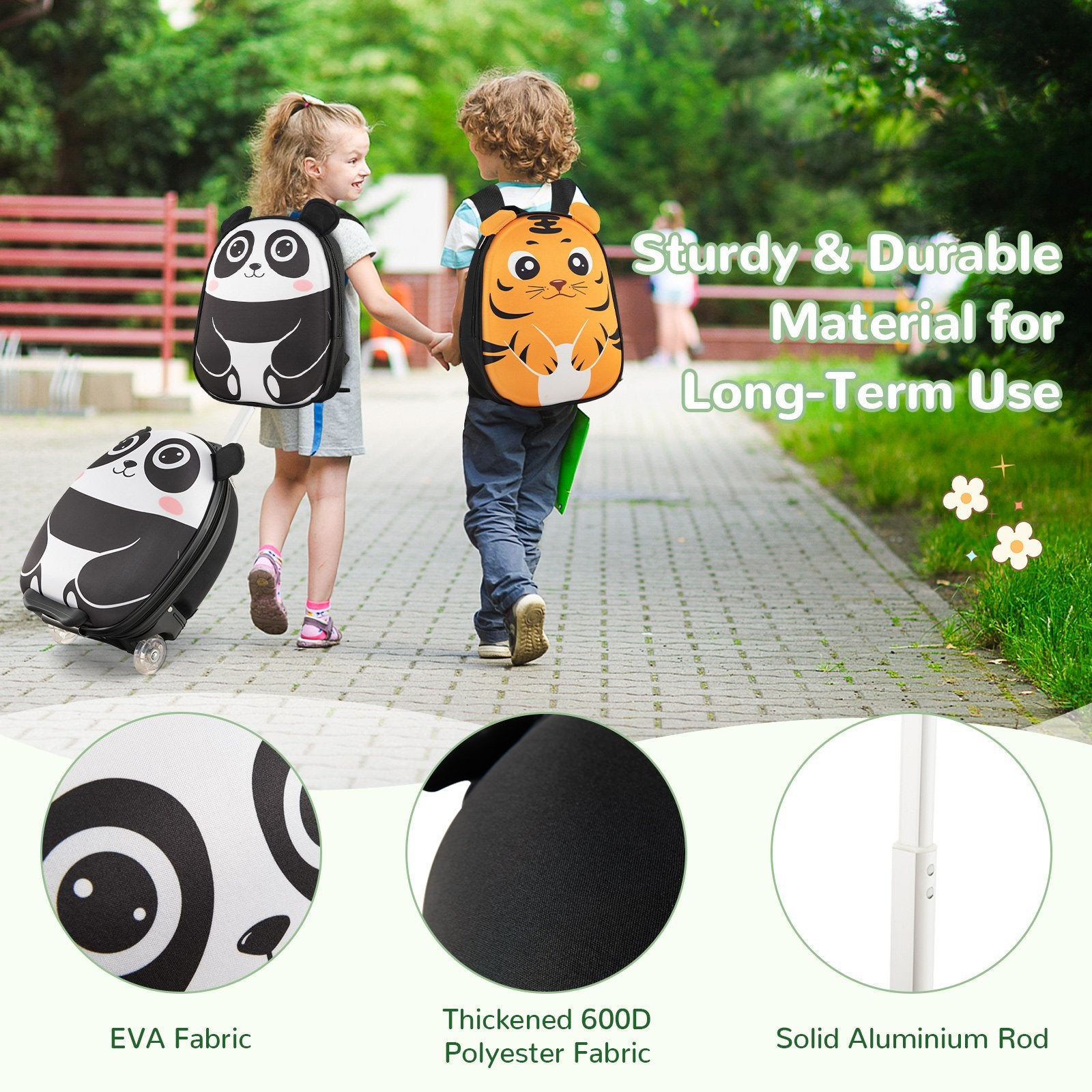 Lightweight and Portable Rolling Suitcase for Children, White Kids Luggage   at Gallery Canada