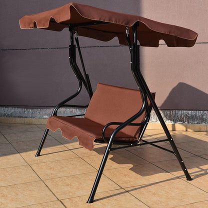 3 Seats Patio Canopy Swing, Brown - Gallery Canada