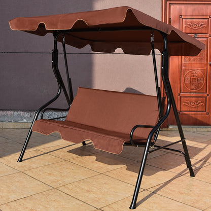 3 Seats Patio Canopy Swing, Brown - Gallery Canada