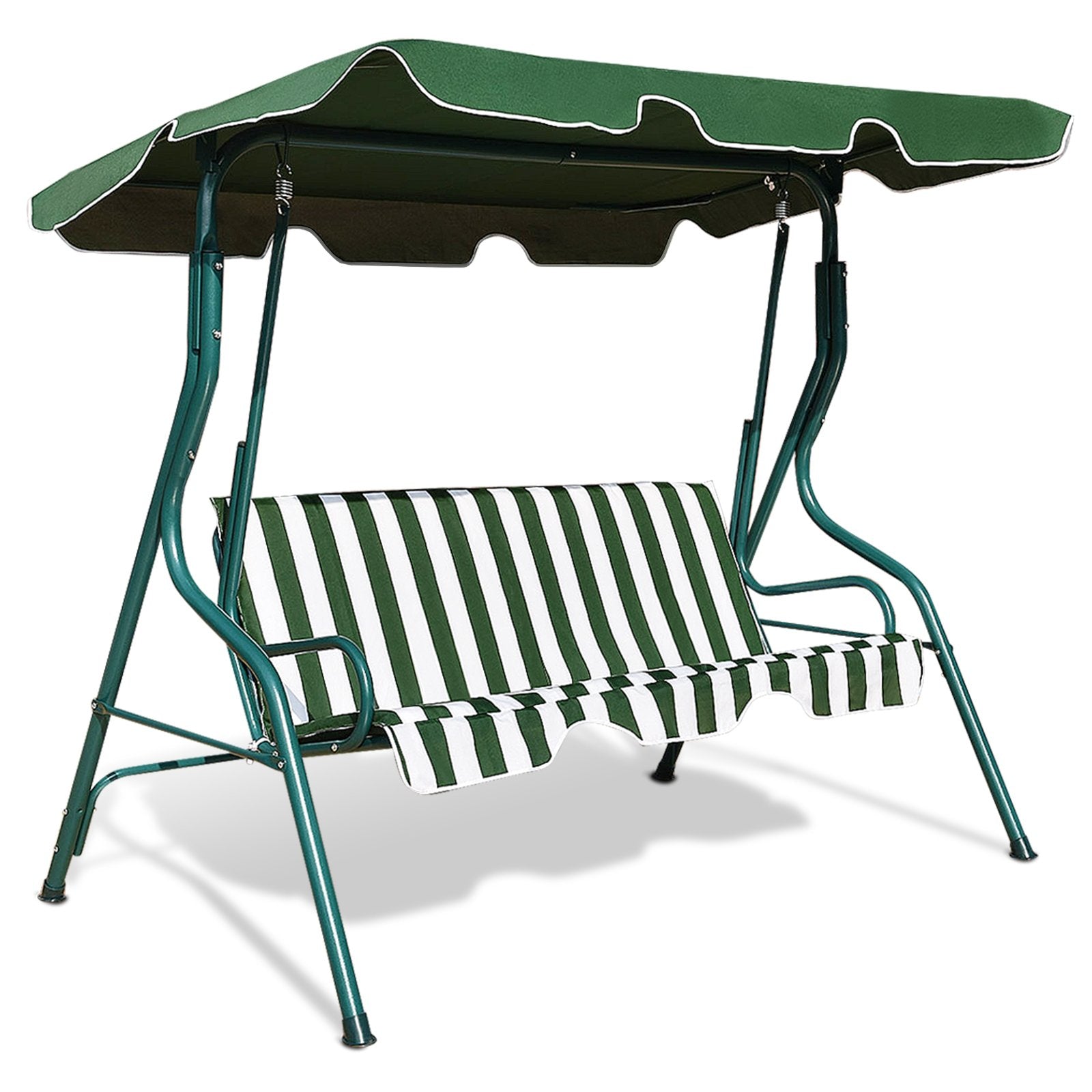 3 Seats Patio Canopy Swing, Green Porch Swings   at Gallery Canada