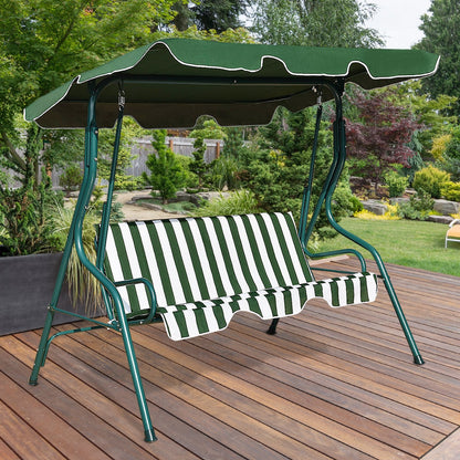 3 Seats Patio Canopy Swing, Green Porch Swings   at Gallery Canada