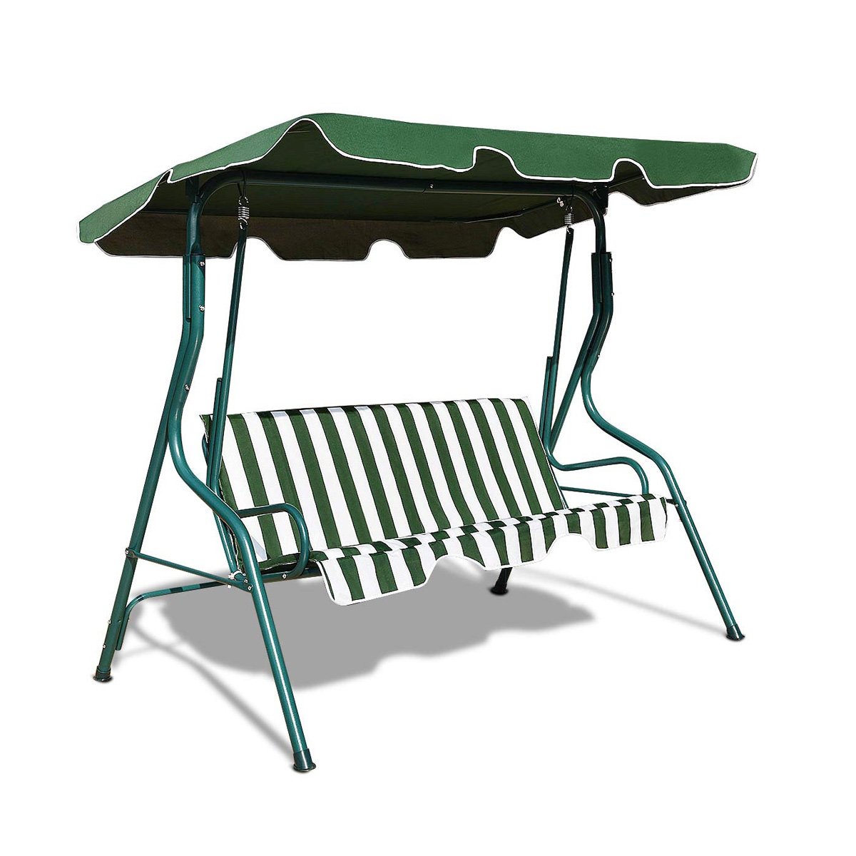 3 Seats Patio Canopy Swing, Green Porch Swings   at Gallery Canada