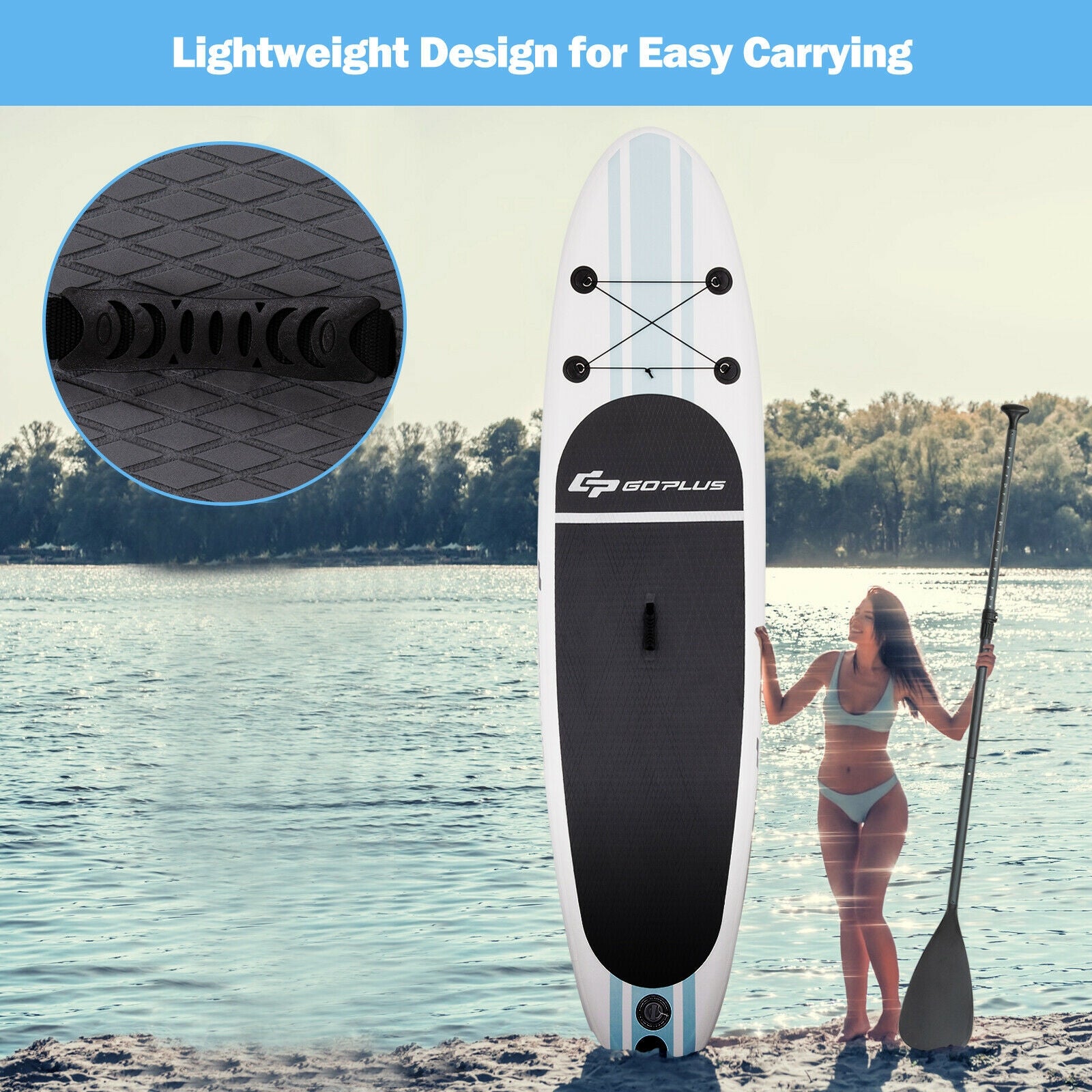 10 feet Inflatable Stand Up Paddle Board with Paddle Pump, White Inflatable Paddle Boards at Gallery Canada