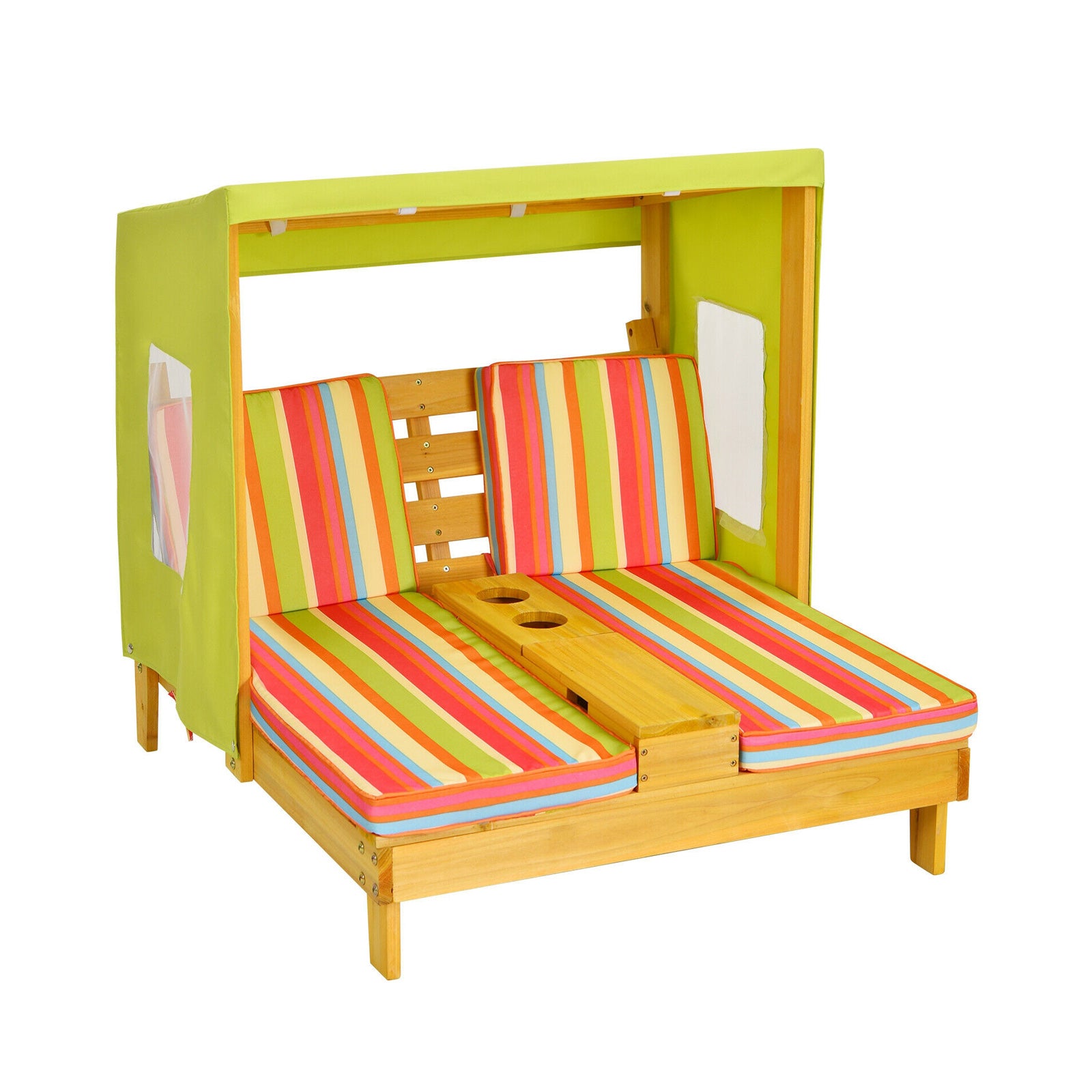 Kids Patio Lounge Chair with Cup Holders and Awning, Multicolor Kids Chairs & Seating at Gallery Canada