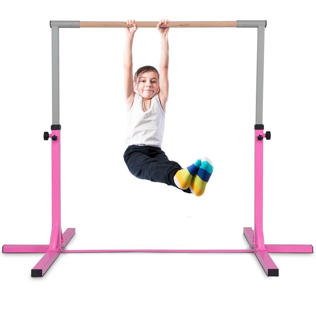 Adjustable Gymnastics Bar Horizontal Bar for Kids, Pink Toy Sports   at Gallery Canada