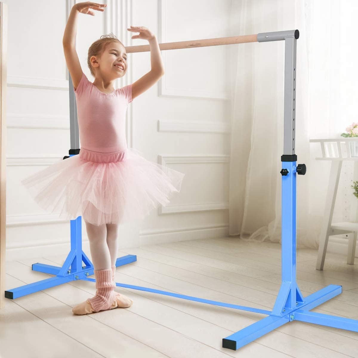 Adjustable Gymnastics Bar Horizontal Bar for Kids, Blue - Gallery Canada