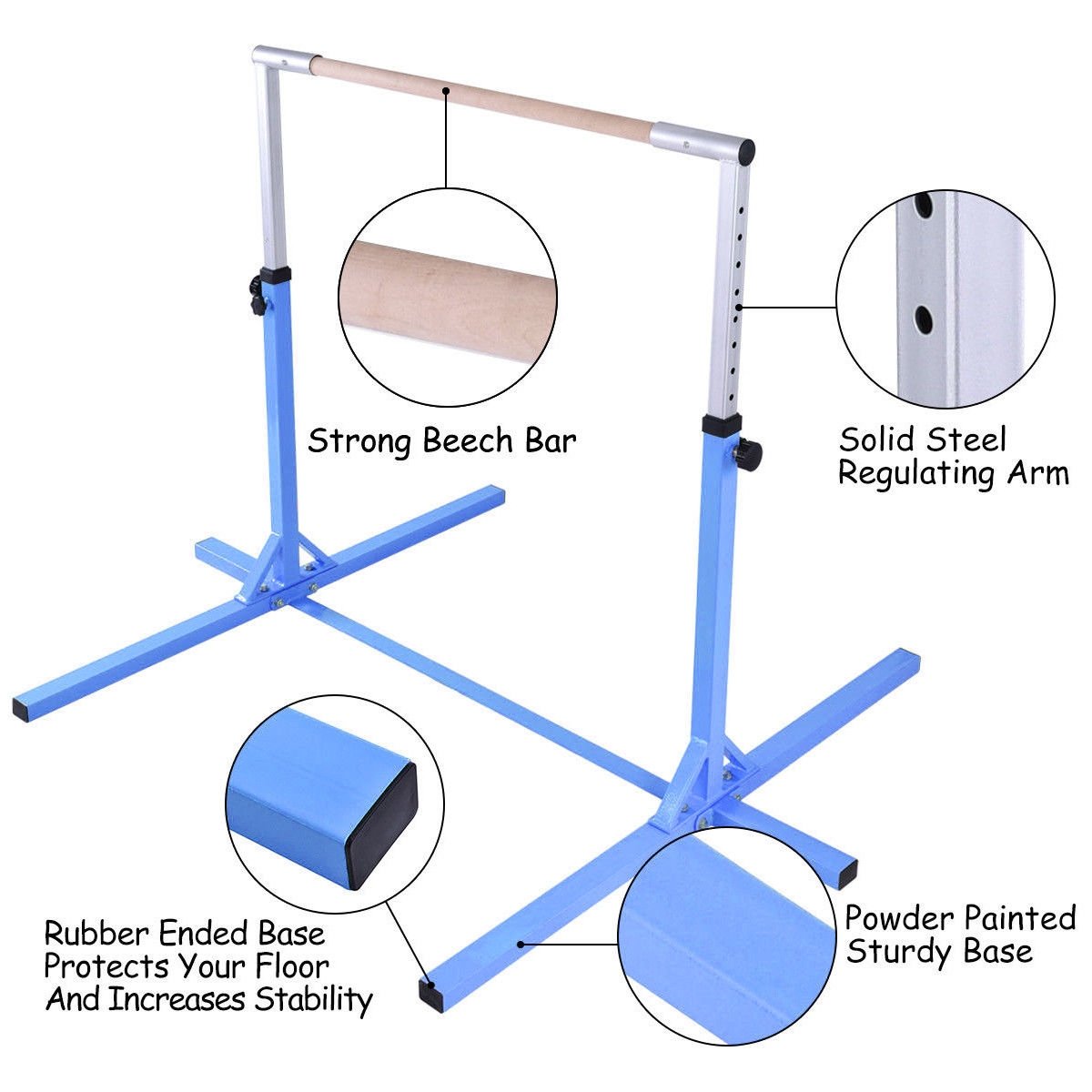 Adjustable Gymnastics Bar Horizontal Bar for Kids, Blue Toy Sports   at Gallery Canada