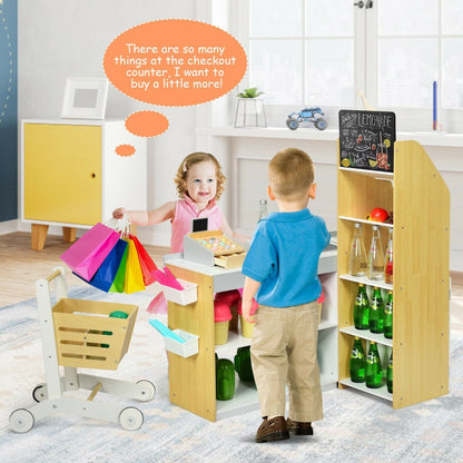 Grocery Store Playset Pretend Play Supermarket Shopping Set, Natural Pretend Toys   at Gallery Canada