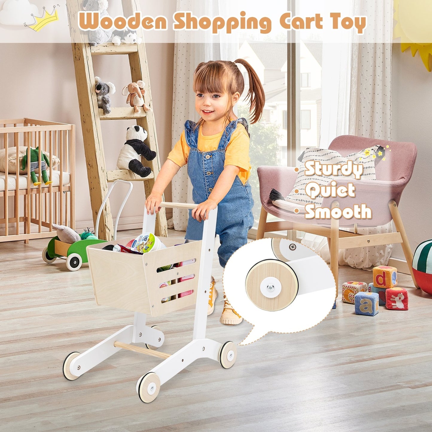 Grocery Store Playset Pretend Play Supermarket Shopping Set, Natural Pretend Toys   at Gallery Canada