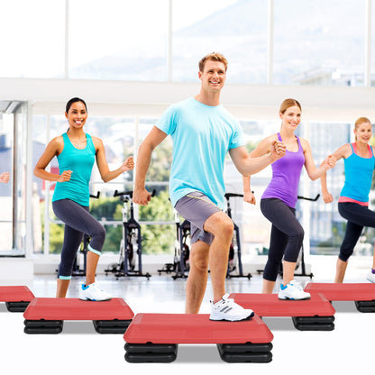 29 Inch Adjustable Workout Fitness Aerobic Stepper Exercise Platform, Red Sport Equipments   at Gallery Canada