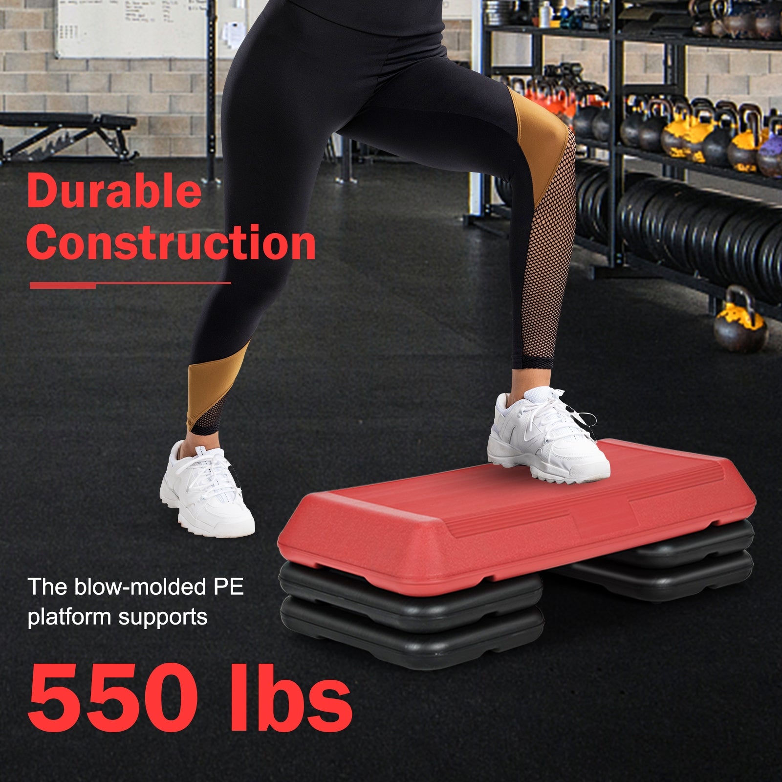 29 Inch Adjustable Workout Fitness Aerobic Stepper Exercise Platform, Red Sport Equipments   at Gallery Canada