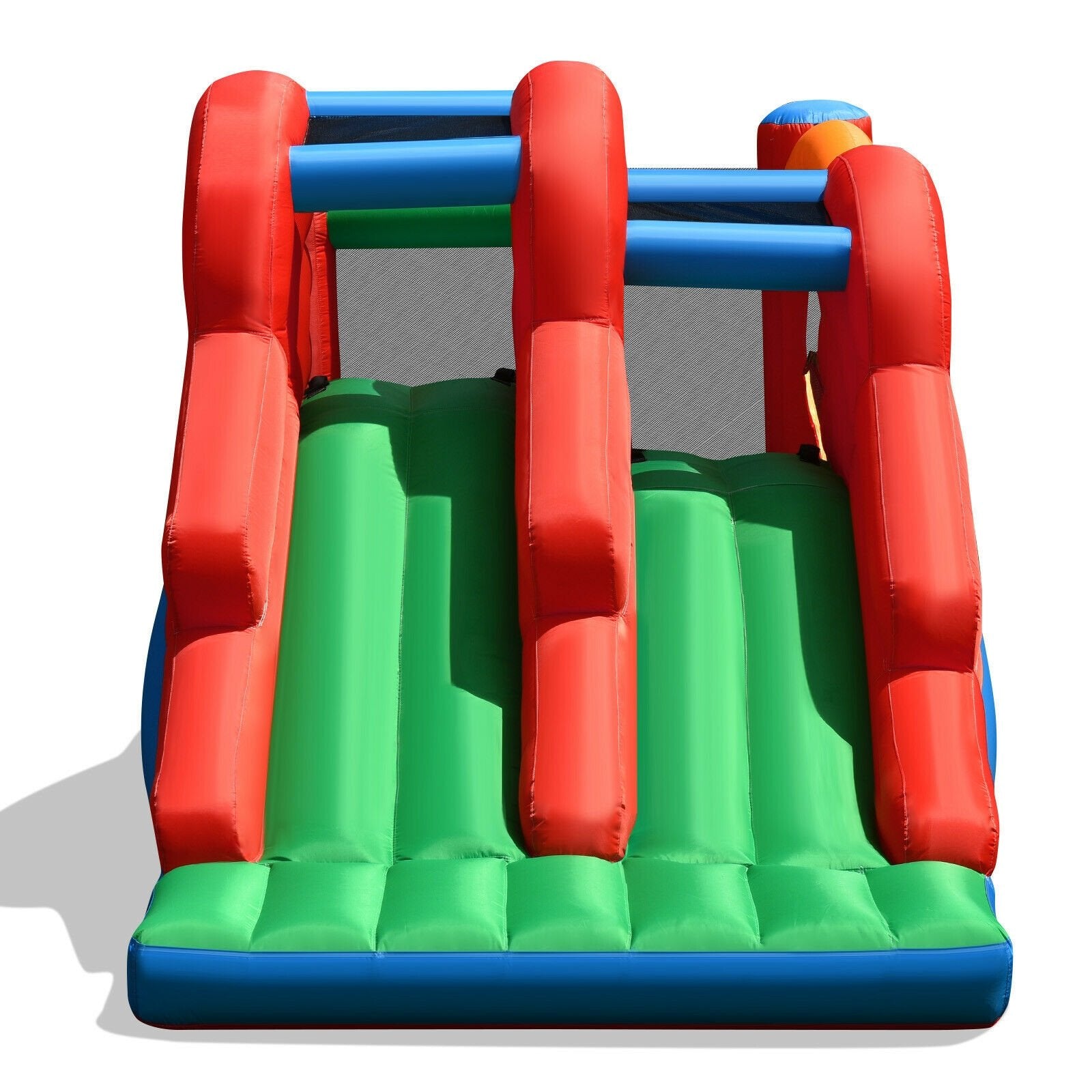 3-in-1 Dual Slides Jumping Castle Bouncer without Blower, Blue & Green Bounce House   at Gallery Canada