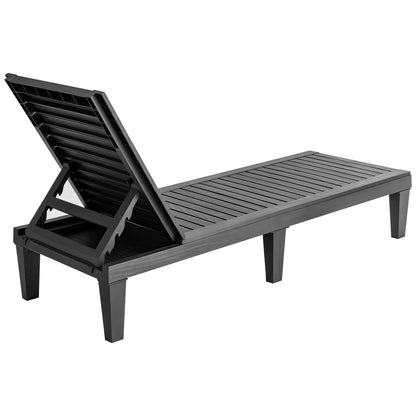 Outdoor Recliner Chair with 5-Position Adjustable Backrest, Black Outdoor Chaise Lounges   at Gallery Canada