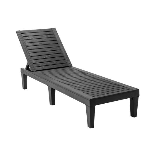 Outdoor Recliner Chair with 5-Position Adjustable Backrest, Black Outdoor Chaise Lounges Black  at Gallery Canada