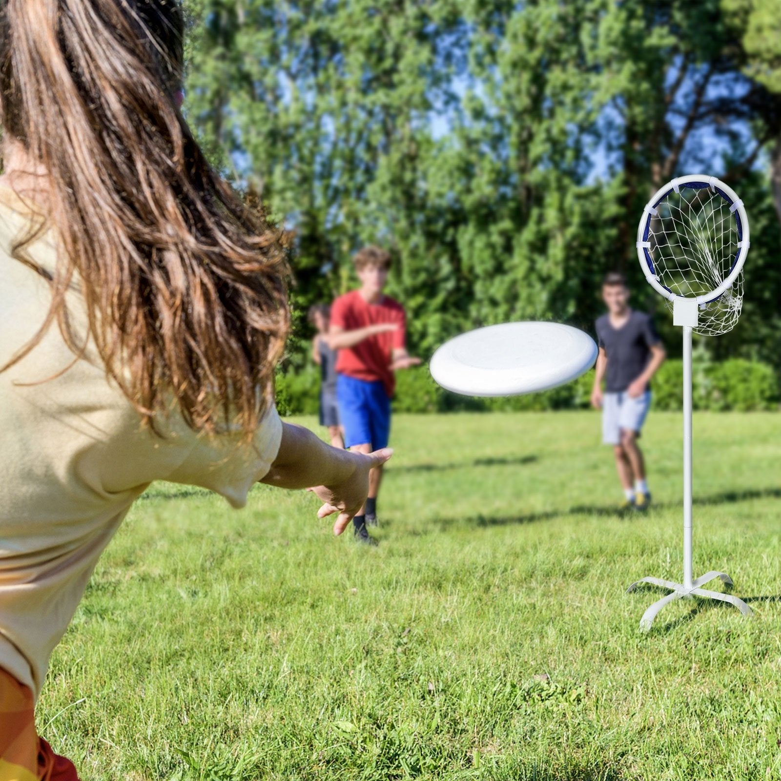 Portable Metal Flying Disc Stand with Storage Bag, White Lawn Games   at Gallery Canada