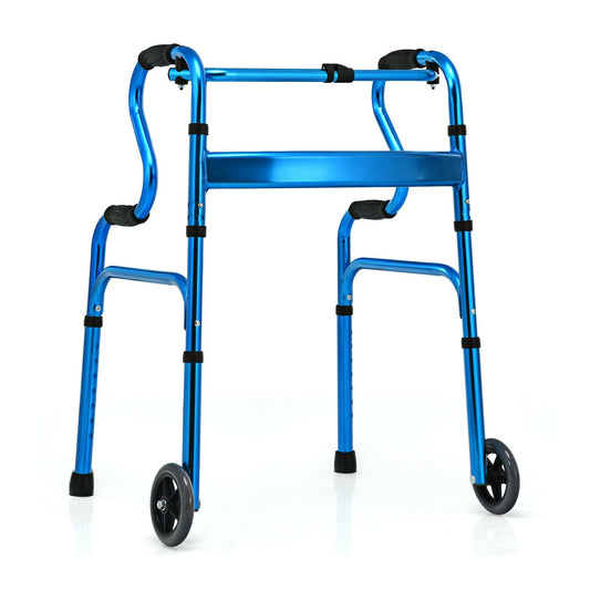 Aluminum Heavy-Duty Folding Wheeled Stand-Assist Walker, Blue Walkers & Rollators   at Gallery Canada