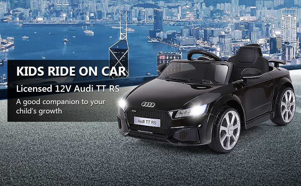 12V Kids Electric Ride on Car with Remote Control and Music Function, Black Powered Ride On Toys at Gallery Canada