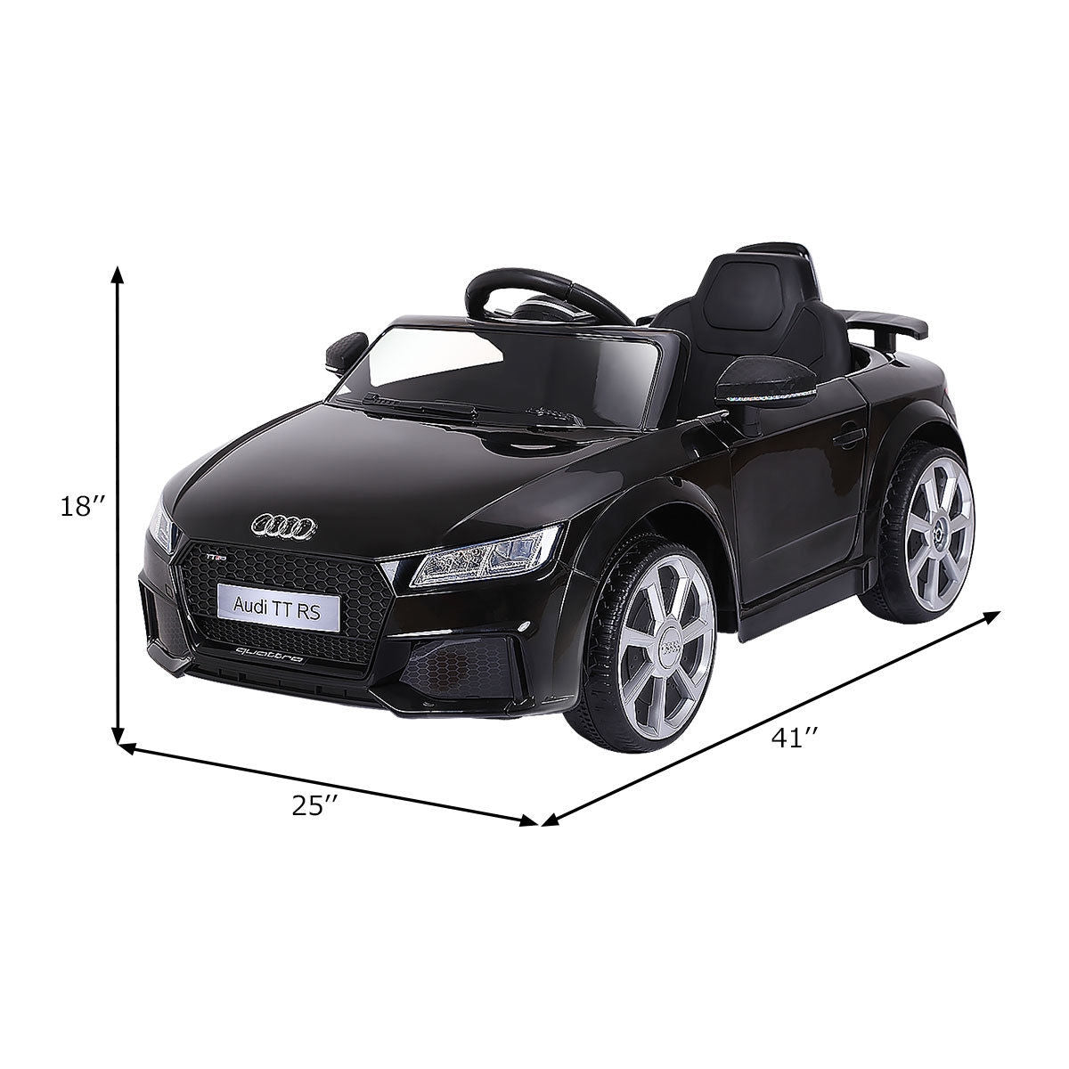 12V Kids Electric Ride on Car with Remote Control and Music Function, Black Powered Ride On Toys at Gallery Canada