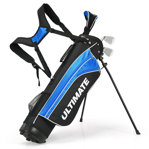 Set of 5 Ultimate 31 Inch Portable Junior Complete Golf Club Set for Kids Age 8+ , Blue