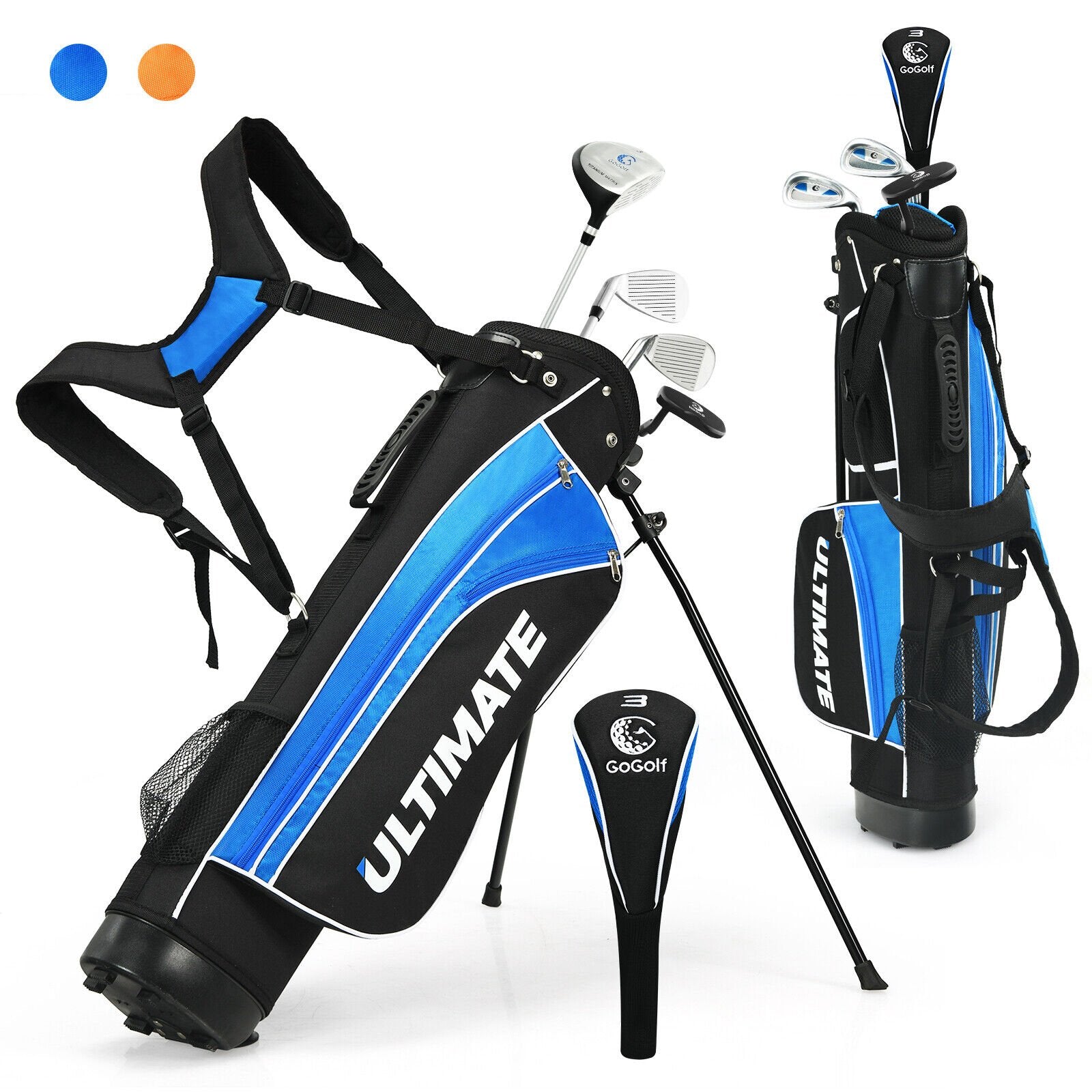 Set of 5 Ultimate 31 Inch Portable Junior Complete Golf Club Set for Kids Age 8+ , Blue Golf   at Gallery Canada