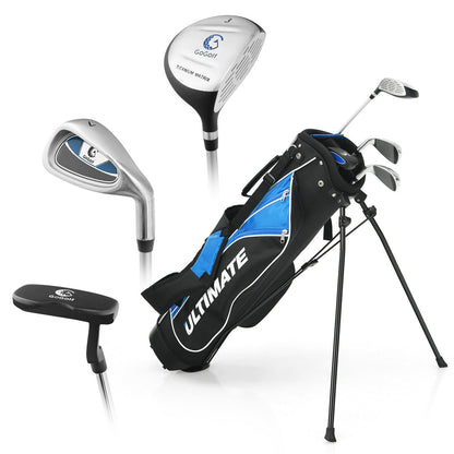 Set of 5 Ultimate 31 Inch Portable Junior Complete Golf Club Set for Kids Age 8+ , Blue Golf   at Gallery Canada