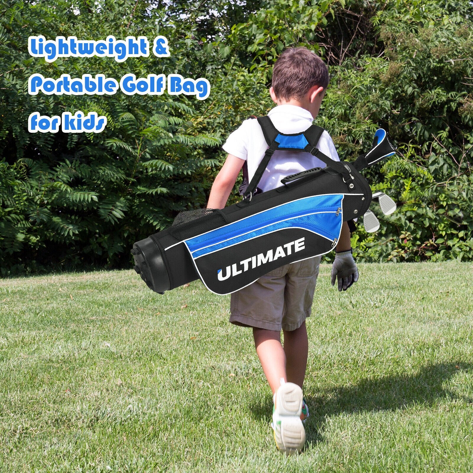 Set of 5 Ultimate 31 Inch Portable Junior Complete Golf Club Set for Kids Age 8+ , Blue Golf   at Gallery Canada