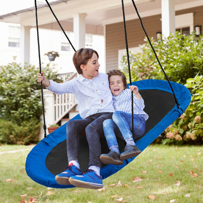 60 Inch Saucer Surf Outdoor Adjustable Swing Set-Blue+Black, Blue Swing & Playsets   at Gallery Canada