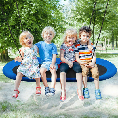 60 Inch Saucer Surf Outdoor Adjustable Swing Set-Blue+Black, Blue Swing & Playsets   at Gallery Canada