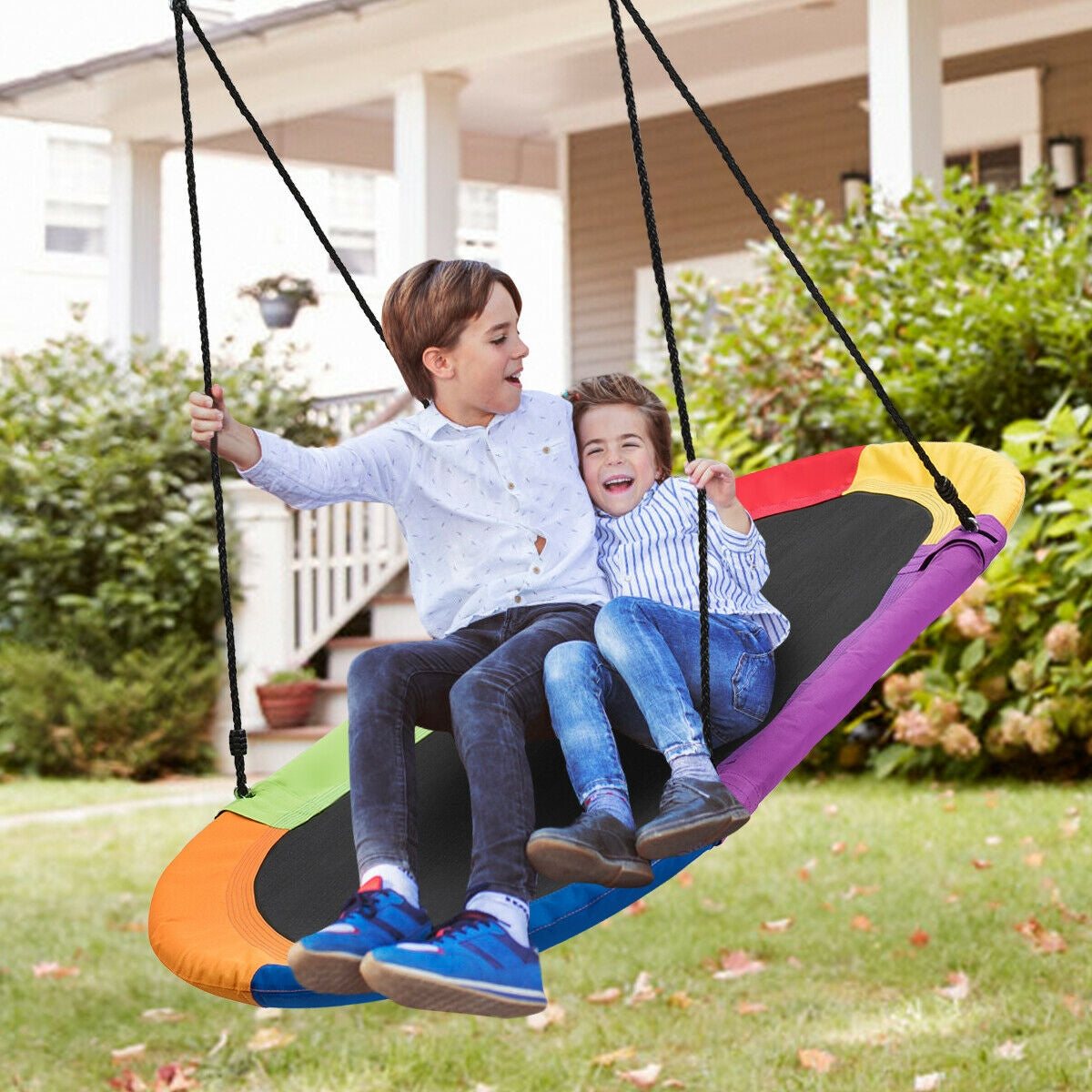 60 Inch Saucer Surf Outdoor Adjustable Swing Set, Multicolor Swing & Playsets   at Gallery Canada