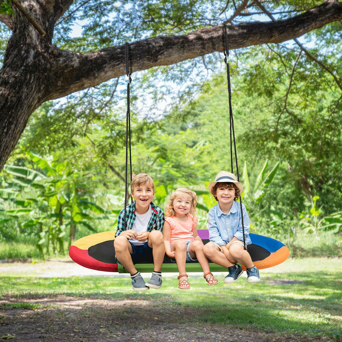 60 Inch Saucer Surf Outdoor Adjustable Swing Set, Multicolor Swing & Playsets   at Gallery Canada