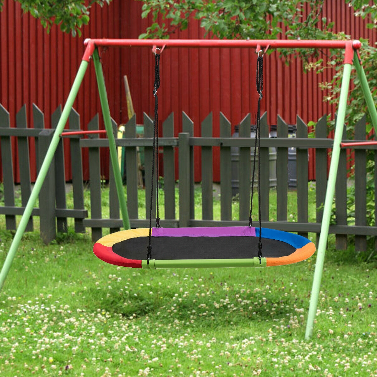 60 Inch Saucer Surf Outdoor Adjustable Swing Set, Multicolor Swing & Playsets   at Gallery Canada