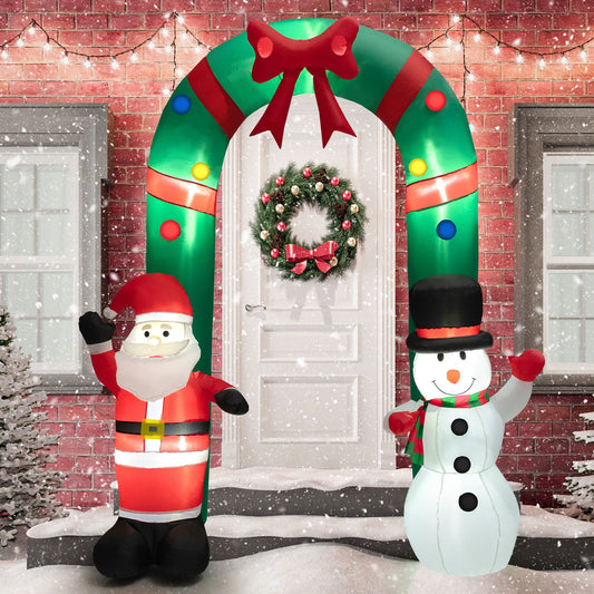 8 Feet Christmas Inflatable Archway with Santa Claus and Snowman, Multicolor Christmas Inflatables   at Gallery Canada