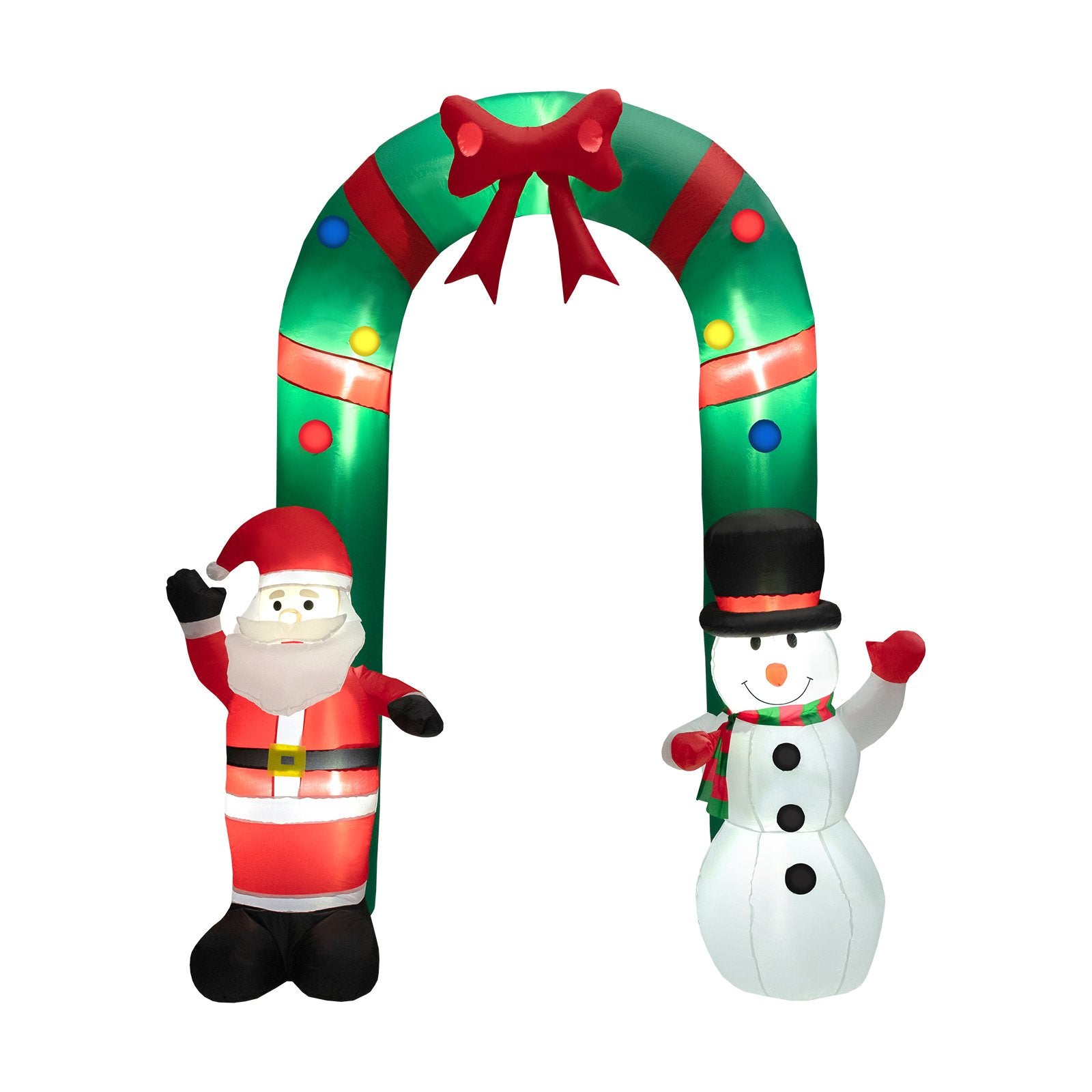 8 Feet Christmas Inflatable Archway with Santa Claus and Snowman, Multicolor Christmas Inflatables   at Gallery Canada