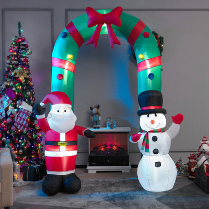 8 Feet Christmas Inflatable Archway with Santa Claus and Snowman, Multicolor Christmas Inflatables   at Gallery Canada