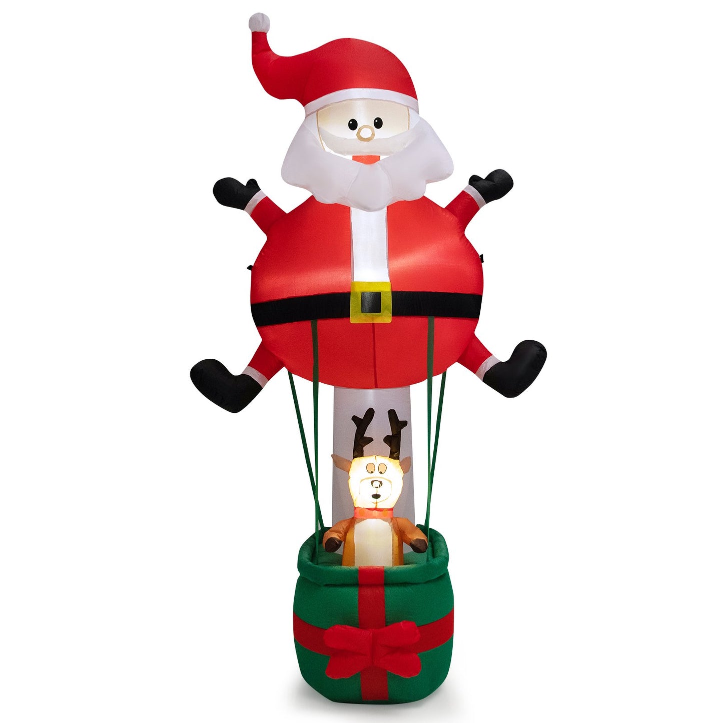 8 Feet Inflatable Santa Claus and Reindeer, Red - Gallery Canada