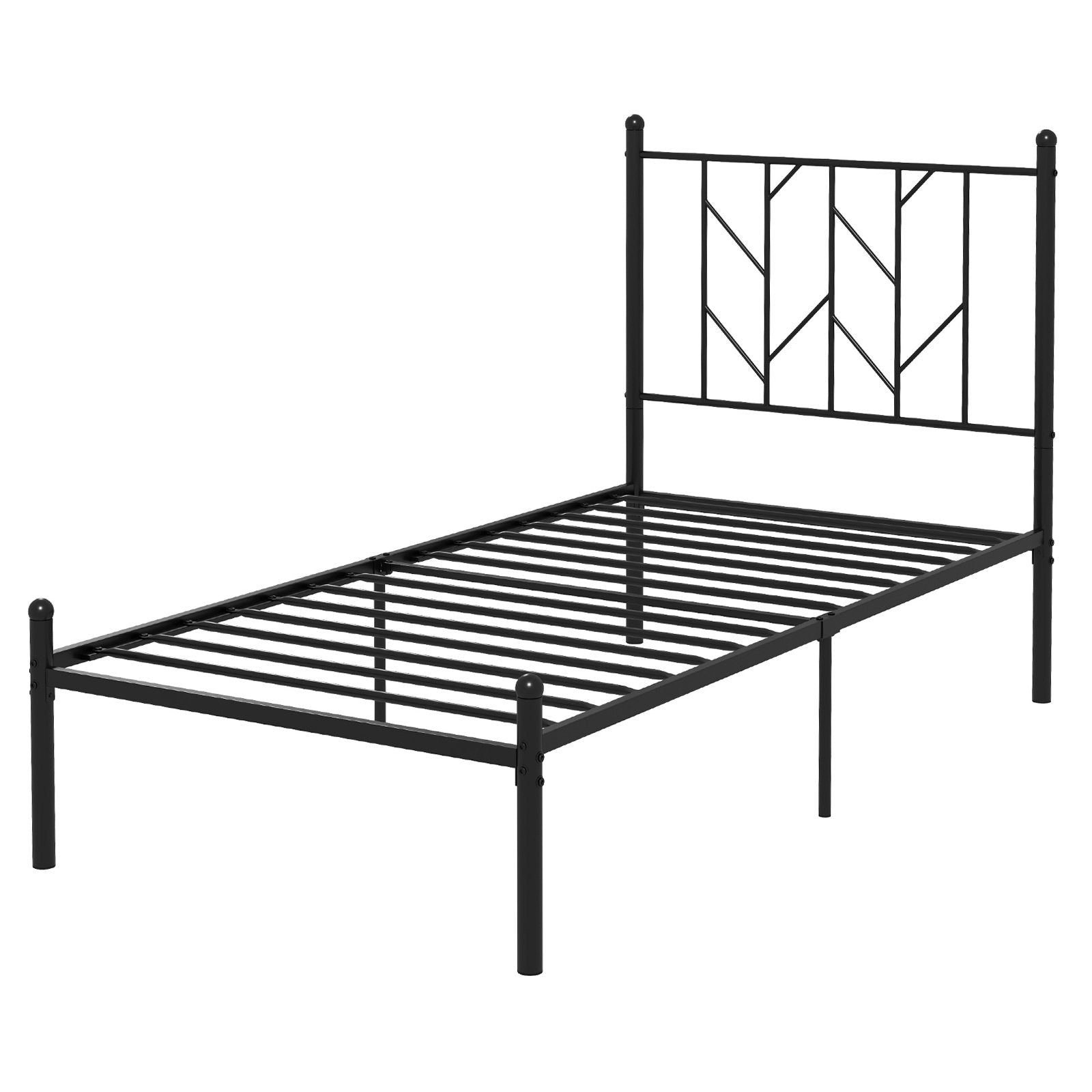 Twin/Full/Queen Size Platform Bed Frame with Sturdy Metal Slat Support-Twin Size, Black Simple Bed Frame   at Gallery Canada