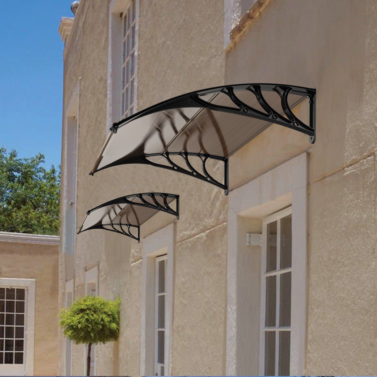 Outdoor Front Door Patio Overhang Awning for Sunlight Rain Snow Wind Protection-40 x 40 Inch, Brown Outdoor Shades at Gallery Canada