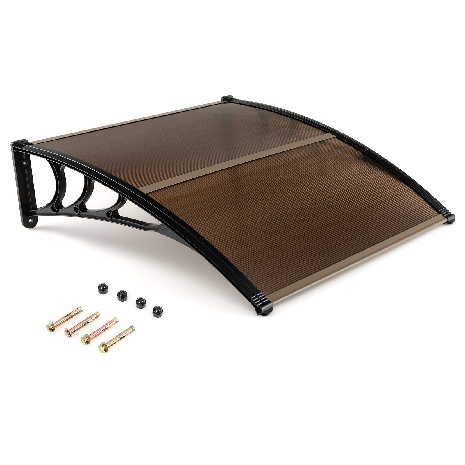 Outdoor Front Door Patio Overhang Awning for Sunlight Rain Snow Wind Protection-40 x 40 Inch, Brown Outdoor Shades at Gallery Canada