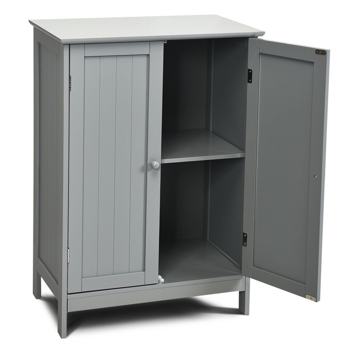 Bathroom Floor Storage Double Door Cupboard Cabinet, Gray Floor Cabinets   at Gallery Canada