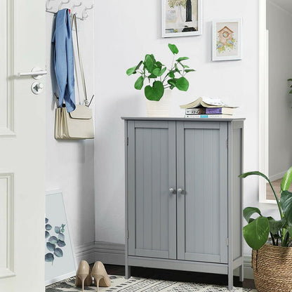 Bathroom Floor Storage Double Door Cupboard Cabinet, Gray Floor Cabinets   at Gallery Canada