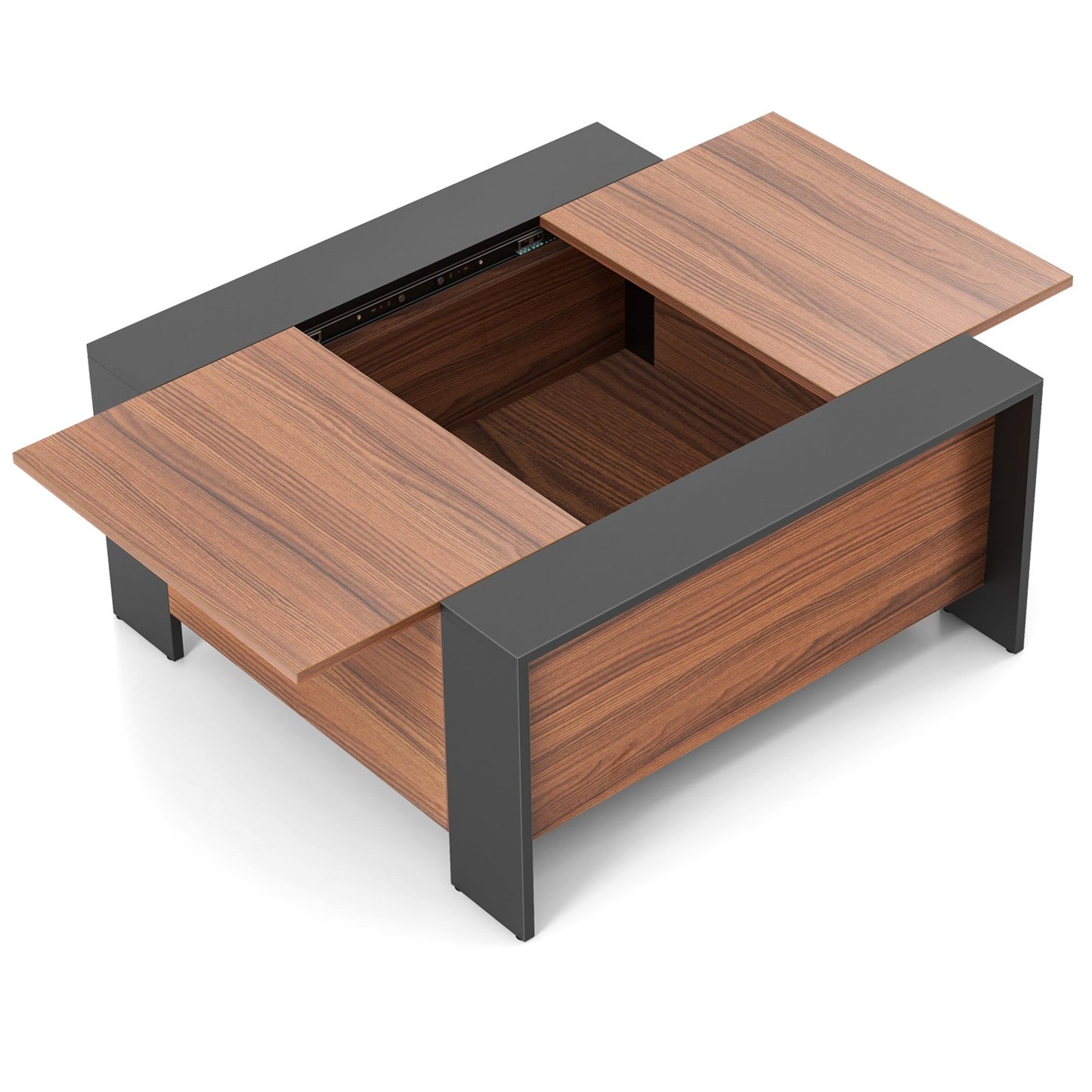 36.5 Inch Coffee Table with Sliding Top and Hidden Compartment, Rustic Brown Coffee Tables   at Gallery Canada