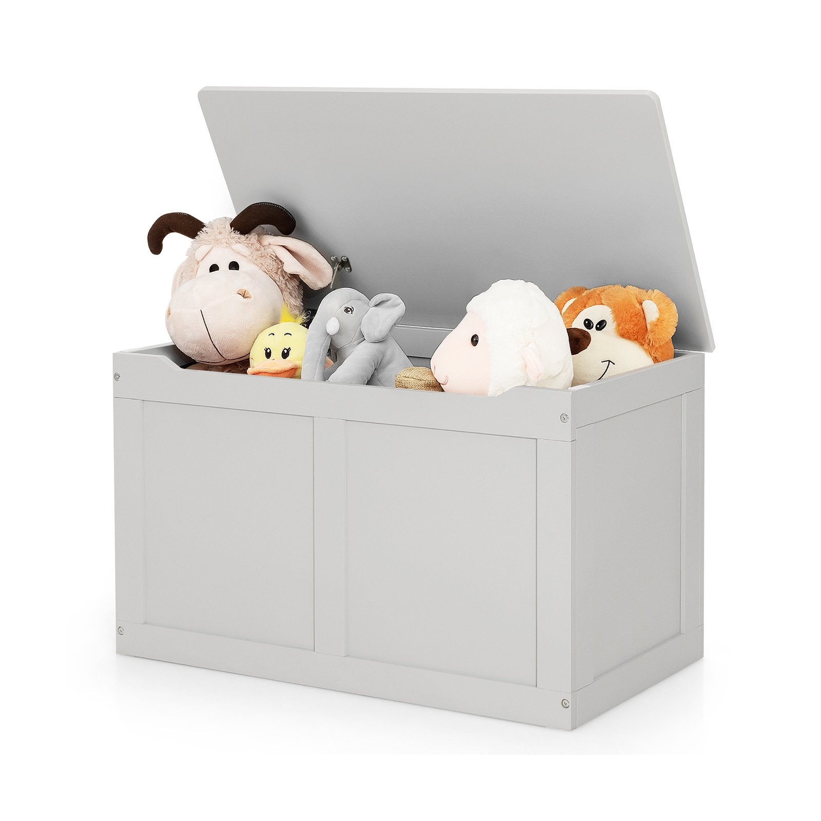 Safety Hinge Wooden Chest Organizer Toy Storage Box, Gray Kids Storage Gray  at Gallery Canada