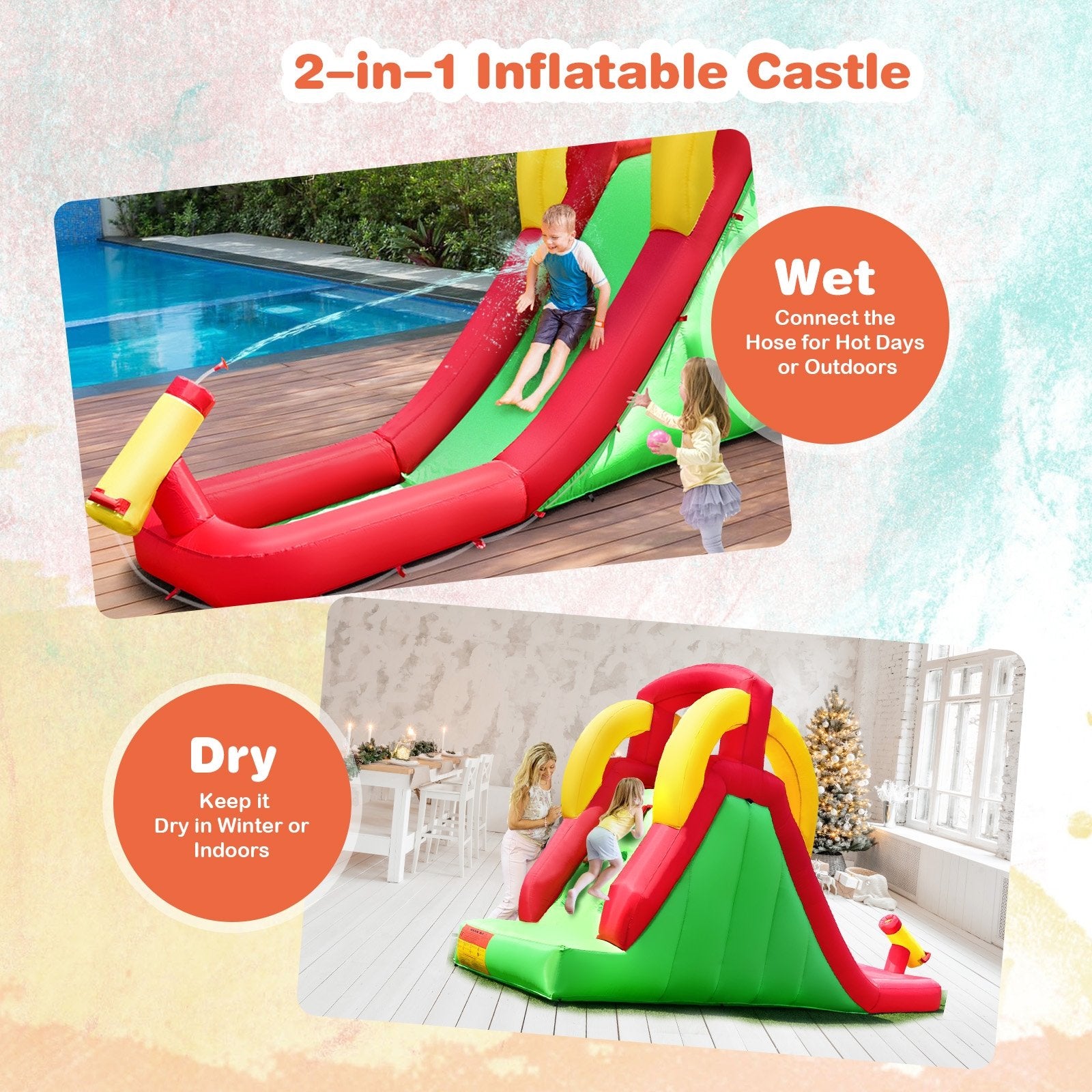 Inflatable Water Slide Bounce House with Climbing Wall and Jumper without Blower Bounce House   at Gallery Canada